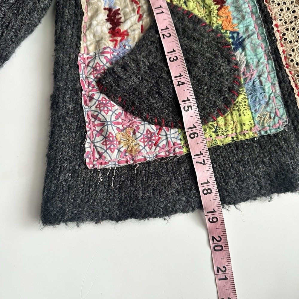 Free People Grandma Goes West Patchwork Cardigan Sweater Womens Size Medium - Picture 9 of 9